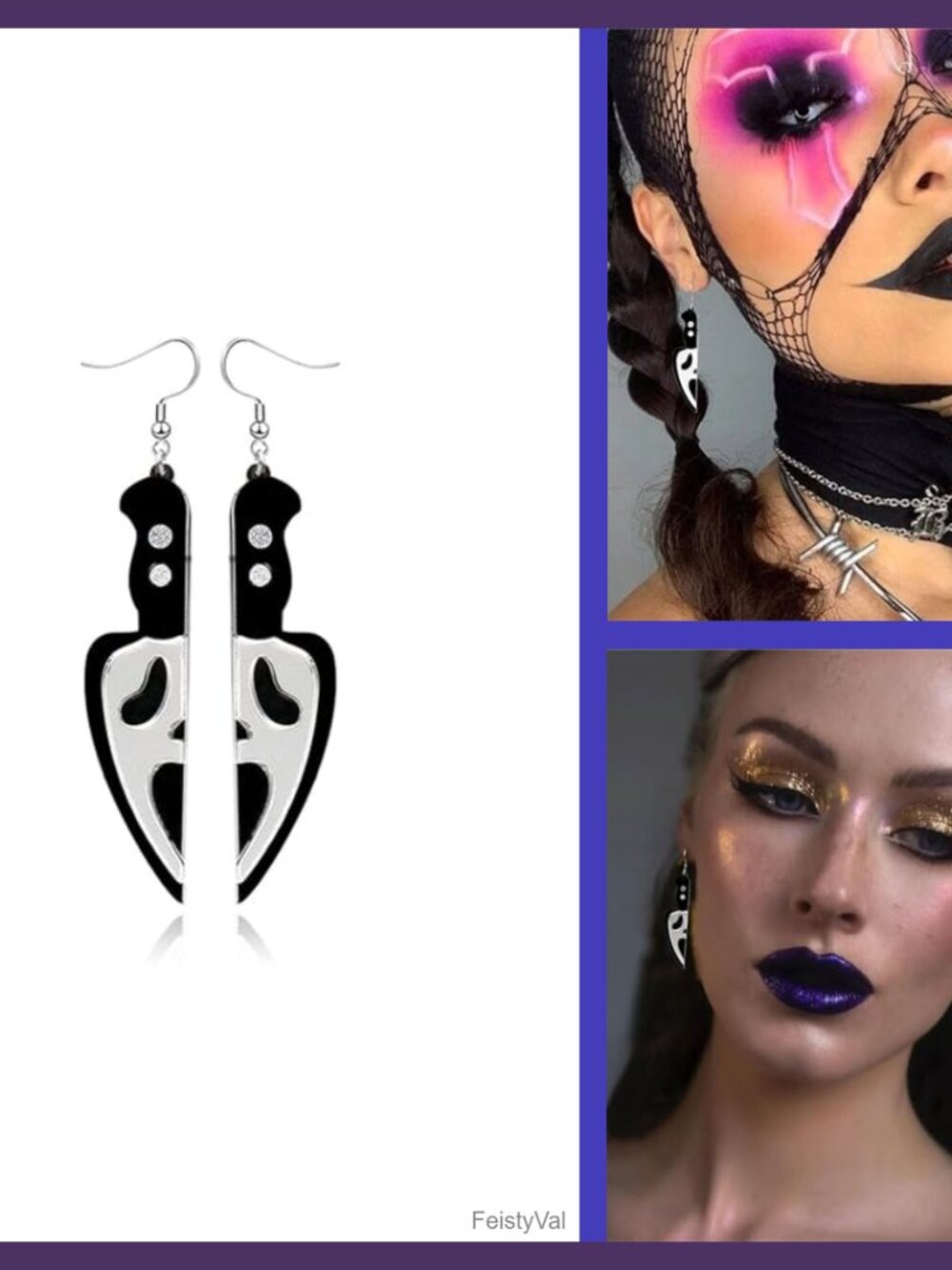 Acrylic Halloween Dangle Earrings Pumpkin Ghost Skull Cat Spider